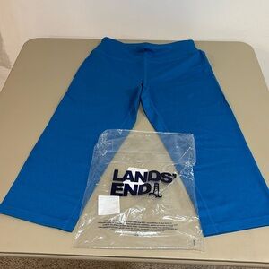 Lands' End Women’s Active Crop Yoga Blue Pants Size S/P 6-8 NWT
